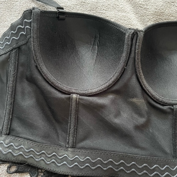 Black bustier ~ corset style | hook & eye back - Picture 5 of 8